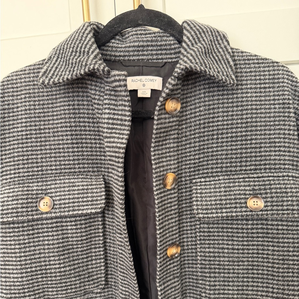 Rachel Comey Black and Grey Houndstooth Oversized Shacket